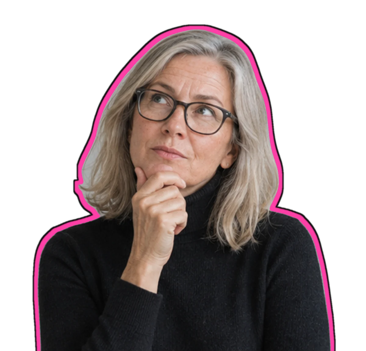 Femme réfléchissant à une question
